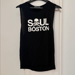 SoulCycle Boston Black Sleeveless Graphic Tank Top